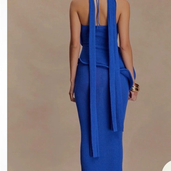 Meshki Blue Halter Maxi Dress - Picture 2 of 3